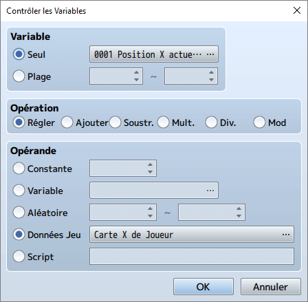 Contrôler les variables